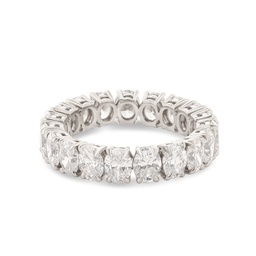 [62152] Platinum Eternity Band With Oval Diamonds Weighing 4.50cttw