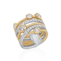 [LD7452-301] Two Toned Weaved Band With (41) Round Diamonds Weighing 1.73cttw