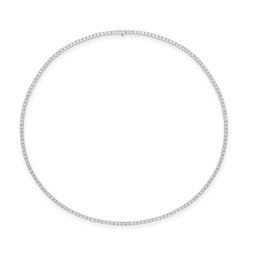 [CNDD19616508W72000] White Gold Line Necklace With Round Diamonds Weighing 8.10cttw