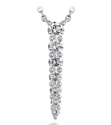 [FNUB25318008W72000] White Gold Identity Drop Pendant Necklace With Round Diamonds Weighing 0.46cttw