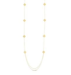 [7773023AY33X] Yellow Gold  Petite Venetian Princess Long Chain Necklace With Round Diamonds Weighing 0.38cttw