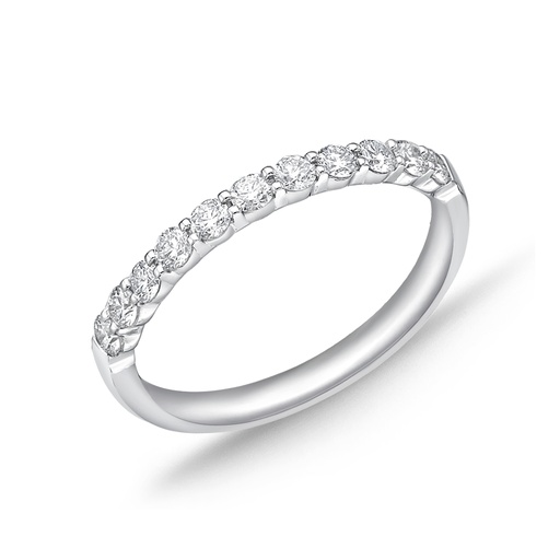 [ERPT12465008PT72000] Platinum Petite Prong Band With Round Diamonds Weighing 0.35cttw