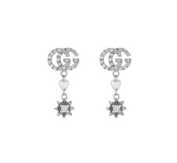 [YBD58183001] White Gold Flora Diamond Earrings