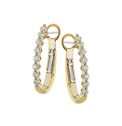 [LE4580-Y] Diamond Hoop Earrings 0.32cttw