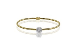 [NB130-Y] Diamond Bangle Bracelet 0.15cttw