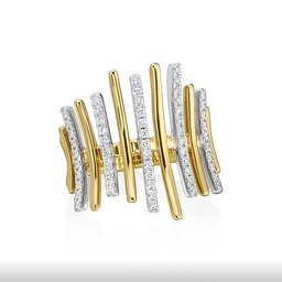 [LR2558] Diamond Eleven Station Ring 0.42cttw