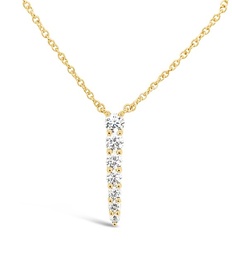 [FNUB25318008Y72000] Yellow Gold Diamond Identity Pendant Necklace 0.46cttw