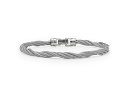 [04-13-1402-00] Stainless Steel Grey Twisted Nautical Cable Bracelet