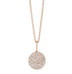 [DISCCHRD47] Rose Gold Diamond Disc Necklace 0.47cttw