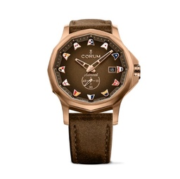 [A395/04320] 42mm Admiral Brown Dial And Leather Strap Watch