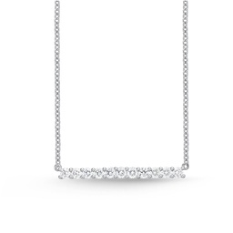 [CNUB23018008W72000] White Gold Diamond Bar Necklace 0.49cttw