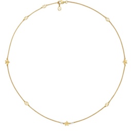 [YBB67911600100U] Yellow Gold Diamond Interlocking Star Necklace 0.11ct