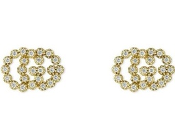 [YBD48167600100U] Yellow Gold Diamond GG Running Stud Earrings 0.25cttw