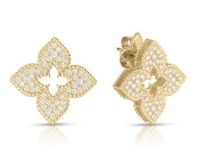 [7773266ayerx] 18Kt Yellow Gold Diamond Venetian Princess Earrings 0.65ct