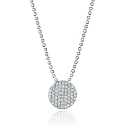 [N20013PDW] White Gold Diamond Infinity Pendant Necklace 0.27cttw