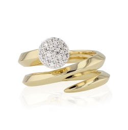 [R1727DY] Yellow Gold Diamond Double Wrap Ring 0.13cttw