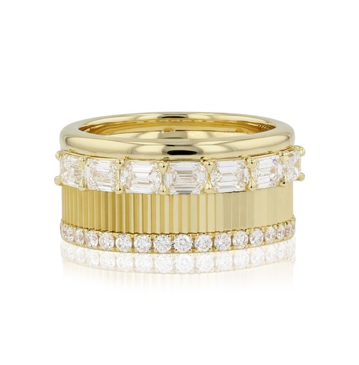 [R0904DY] Yellow Gold Diamond Aura Band 1.28cttw