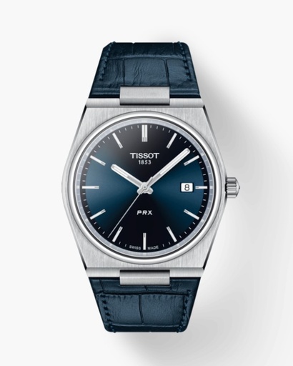[T137.410.16.041.00] 40mm Blue Dial Watch With Leather Strap