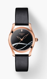 [T112.210.36.051.00] 30mm Black Dial Watch With A Black Leather Strap