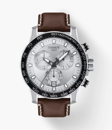 [T125.617.16.031.00] 45.5mm Silver Dial Watch With A Brown Leather Strap