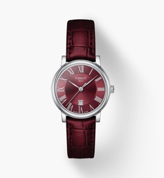 [T122.210.16.373.00] 30mm Red Dial Watch With A Red Leather Strap
