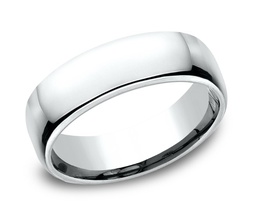 [EUCF16514KW] White Gold 6.5mm Comfort Fit Band