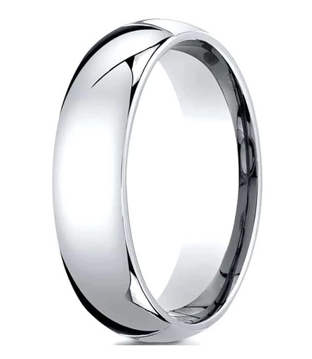 [LCF16014KW09] 14Kt White Gold 6mm Light Comfort Fit Band Sz9