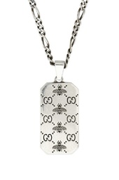 [YBB72826500100U] Sterling Silver Gucci Tag Bee Necklace