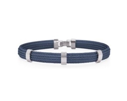 [04-88-3003-00] Sterling Silver Blueberry Nautical Cable Men's Bracelet