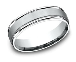 [RECF7602S14KW] White Gold 6mm Comfort Fit Satin Finish Band