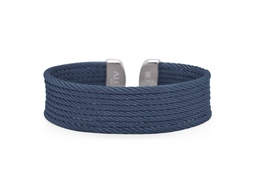 [04-28-b608-00] Stainless Steel Blueberry Nautical Cable Cuff Bracelet