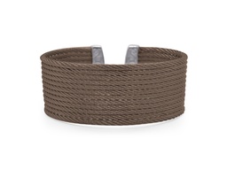 [04-55-b612-00] Stainless Steel Bronze Nautical Cable Twelve Row Cuff Bracelet