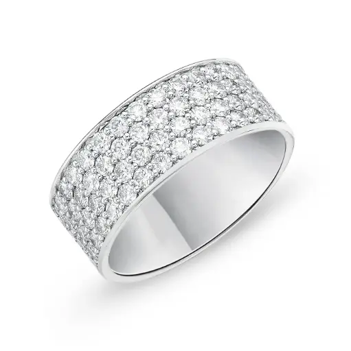 [ERPA1036500PT72000] Platinum Diamond Pave Silk Band 1.63cttw