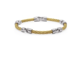 [06-37-0955-00] Stainless Steel Yellow Nautical Cable Link Bracelet