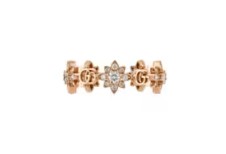 [YBC702391001013] Rose Gold Diamond Flora Ring 0.51cttw