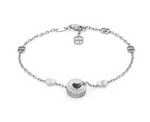 [YBA729383002016] White Gold Gucci Icon Bracelet