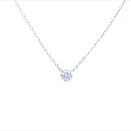 [S01602] 14Kt White Gold Pendant Necklace With A Round Diamonds Weighing 0.60cttw