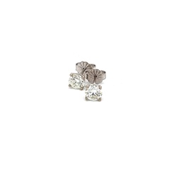 [S01641] White Gold Four Prong Stud Earrings With Round Diamonds Weighing 1.00cttw