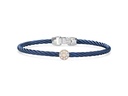 [04-24-S912-11] Rose Gold Blueberry Nautical Cable Twisted Bracelet With A Circle Station And Round Diamonds Weighing 0.05cttw