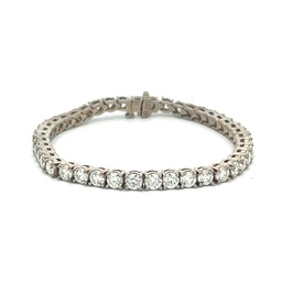 [10.20] White Gold Tennis Bracelet With Round Diamonds Weighing 10.20cttw
