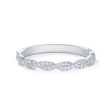 [WB2021RD035D2P0650] Platinum Twisted Pave Band With Round Diamonds Weighing 0.23cttw