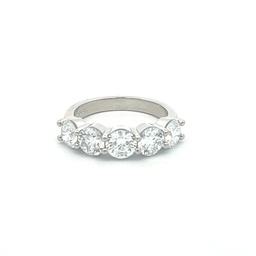 [S01696] Platinum Five Stone Diamond Ring 2.56cttw
