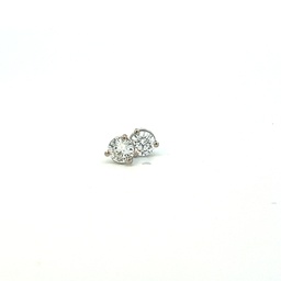 [S01979] White Gold Three Prong Stud Earrings With Round Diamonds Weighing 0.46cttw