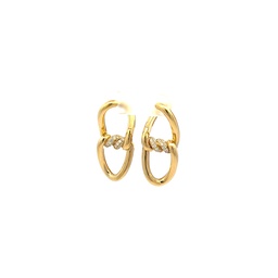[7773235AYERX] Yellow Gold Cialoma Earrings With Round Diamonds Weighing 0.35cttw