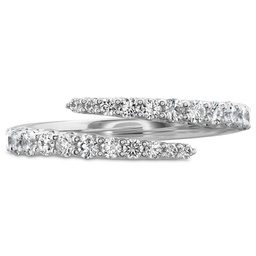 [FRCS14565008W72000] White Gold Identity Bypass Ring With Round Diamonds Weighing 0.60cttw