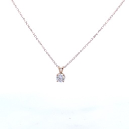 [S02310] Yellow Gold Pendant Necklace With A Round Diamond Weighing 1.14cttw