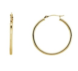 [20270:163844:P] Yellow Gold 30x2mm Hoop Earrings