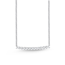 [CNUB23118008W72000] White Gold Bar Necklace With Round Diamonds Weighing 0.83cttw