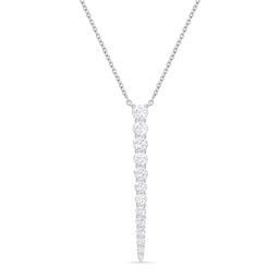 [FNUB25518008W72000] White Gold Large Identity Drop Necklace With Round Diamonds Weighing 1.18cttw