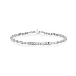 [CBDD11807008W72000] White Gold Four Prong Line Bracelet With Round Diamonds Weighing 1.41cttw